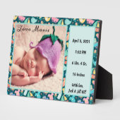 Es ist ein Baby Birth Announcement Foto Dark Fotoplatte (Seite)