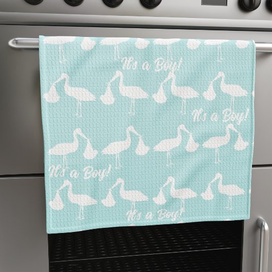 Es ist ein Baby Blue Baby Dusche Stork Küchentuch