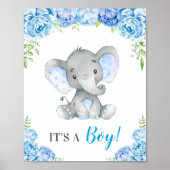 Es ist ein Baby Blue Elephant Baby Shower Sprinkle Poster (Vorne)