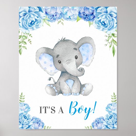 Es ist ein Baby Blue Elephant Baby Shower Sprinkle Poster (Vorne)
