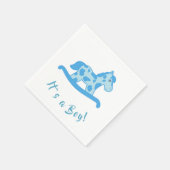 Es ist ein Baby Blue Rocking Horse Baby Shower Serviette (Ecke)