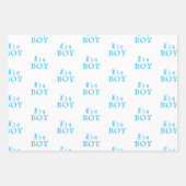 Es ist ein Baby Blue Typografy Baby Baby Shooter Geschenkpapier Set (Vorderseite)