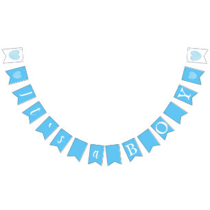 Es ist ein Baby Blue Typografy Hearts Baby Shower Wimpelkette