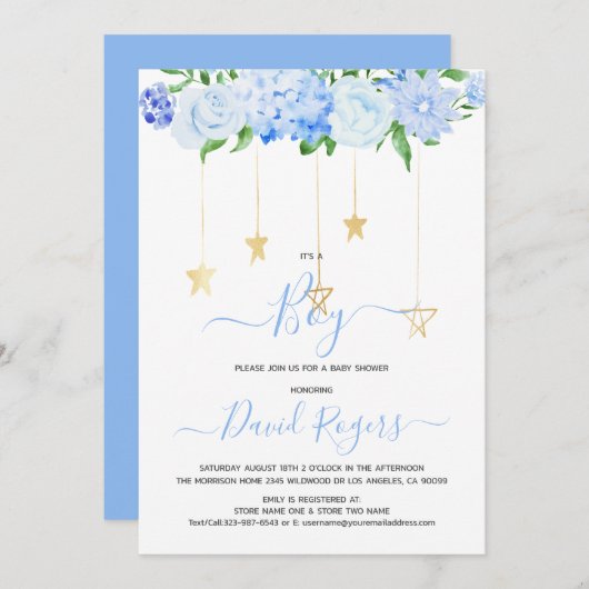 Es ist ein Baby-Blumendusche Party Save the Date (Vorne/Hinten)