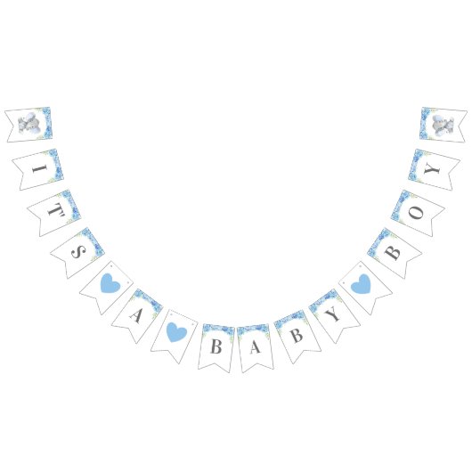 Es ist ein Baby Boy Light Blue Floral Dusche Spink Wimpelkette (Alle)