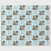 Es ist ein Baby Cowboy und Teddy Bear Baby Shower Geschenkpapier (Flach)