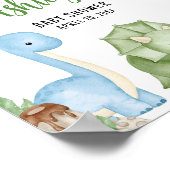 Es ist ein Baby Dinosaur Baby Dusche Willkommen Poster (Ecke)