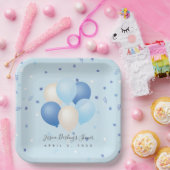 Es ist ein Baby-Dusche Blue Balloons & Confetti Pappteller (Party)