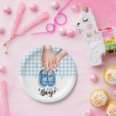 Es ist ein Baby-Dusche Blue Boy Shoes Pappteller (Party)