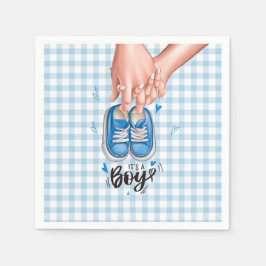 Es ist ein Baby-Dusche Blue Boy Shoes Serviette