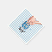 Es ist ein Baby-Dusche Blue Boy Shoes Serviette (Ecke)