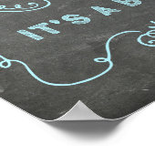 Es ist ein Baby-Dusche Schild Blue Chalkboard (Ecke)