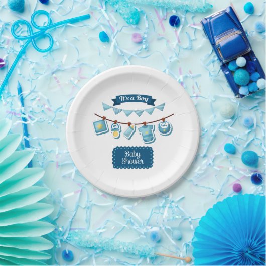 Es ist ein Baby-Duschpapier-Teller Pappteller (Party)