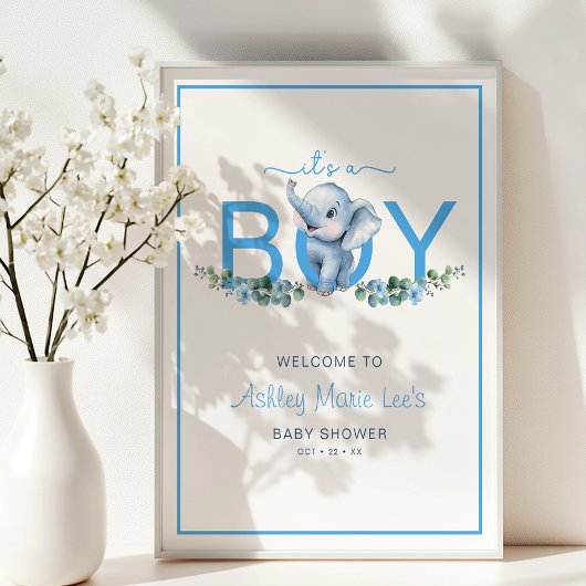 Es ist ein Baby Elephant Baby Shower Welcome Poste Poster