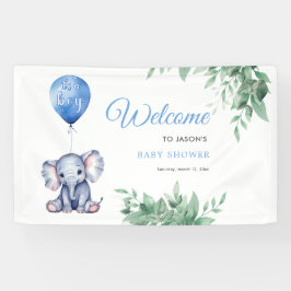 Es ist ein Baby Elephant Balloon Blue Baby Shower Banner