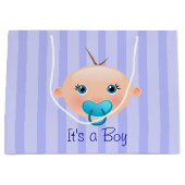 Es ist ein Baby Face Blue - große Geschenktasche Geschenktüte (Vorderseite)