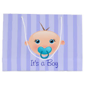 Es ist ein Baby Face Blue - große Geschenktasche Geschenktüte (Rückseite)