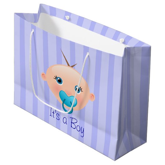 Es ist ein Baby Face Blue - große Geschenktasche Geschenktüte (Vorderseite Schrägansicht)
