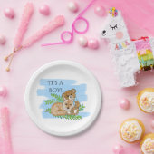 Es ist ein Baby-, Fox- und Teddy Bear Baby Duschpa Pappteller (Party)