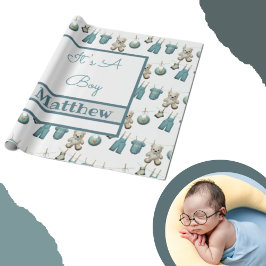 Es ist ein Baby für die junge Kleidung Geschenkpapier