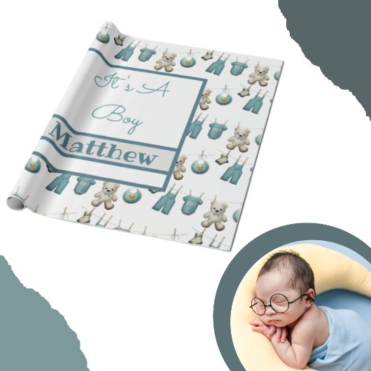 Es ist ein Baby für die junge Kleidung Geschenkpapier
