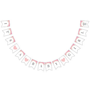 Es ist ein Baby Girl Pink Peony Floral Dusche Spri Wimpelkette