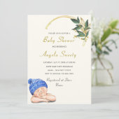 Es ist ein Baby Happy Sleeping Baby Shower Einladu (Stehend Vorderseite)