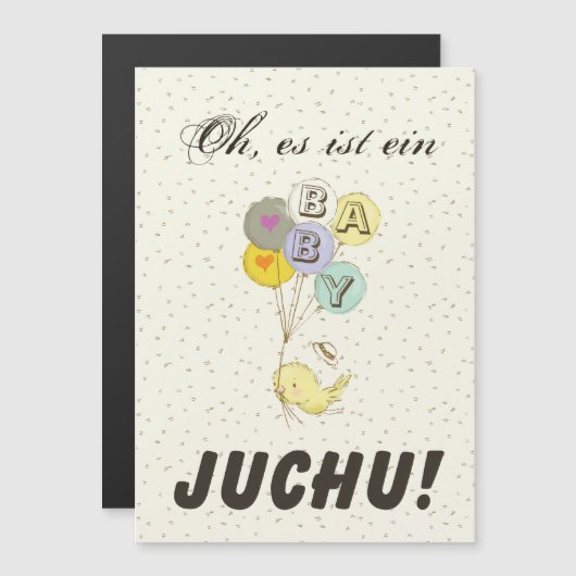 Es ist ein Baby! Magneteinladung (Vorne/Hinten)