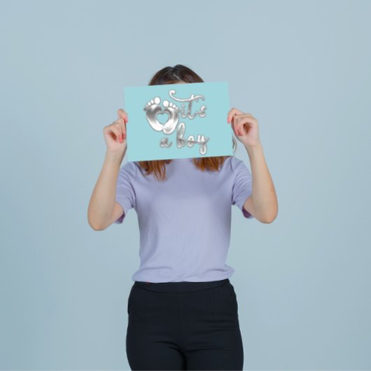 Es ist ein Baby New Baby Dusche Blue Silver Einladung