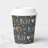 Es ist ein Baby New Baby Paper Cup Pappbecher (Rückseite)