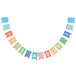 Es ist ein Baby-Pastel-Rainbow-Baby-Duschbanner Wimpelkette