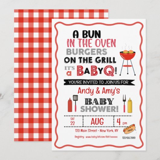 Es ist ein Baby Q für eine Einladung (Vorne/Hinten)