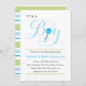 Es ist ein Baby Rattle | Babydusche Einladung (Vorne/Hinten)