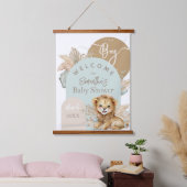 Es ist ein Baby Safari Theme Lion Baby Dusche will Wandteppich Mit Holzrahmen (Schlafzimmer)