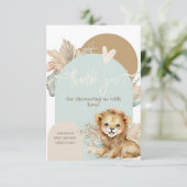Es ist ein Baby Safari Theme Lion Baby Shower Dankeskarte (Stehend Vorderseite)