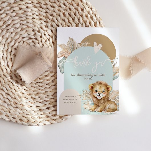 Es ist ein Baby Safari Theme Lion Baby Shower Dankeskarte