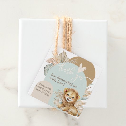 Es ist ein Baby Safari Theme Lion Baby Shower Geschenkanhänger (Beispiel)