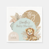 Es ist ein Baby Safari Theme Lion Baby Shower Serviette (Vorderseite)