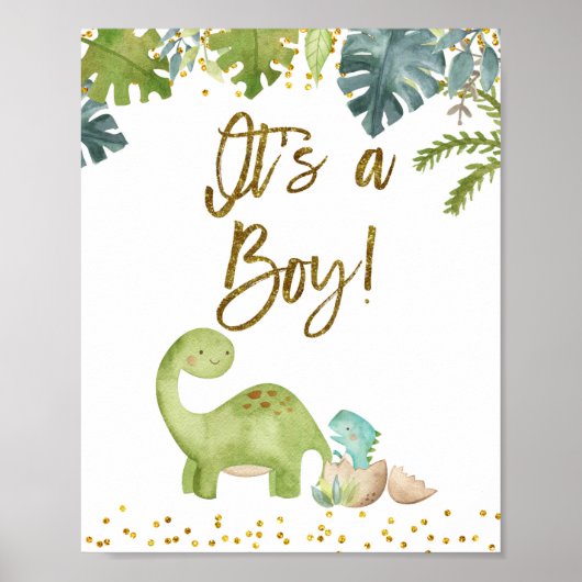 Es ist ein Baby-Schild Dinosaur Baby-Dusche Poster (Vorne)