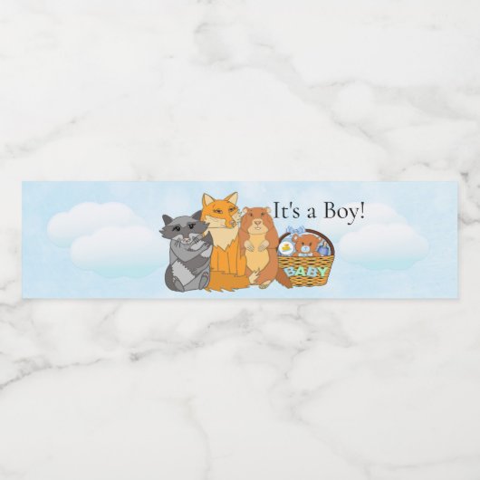Es ist ein Baby Shower Woodland Creatures Wasserflaschenetikett (Einzelnes Label)