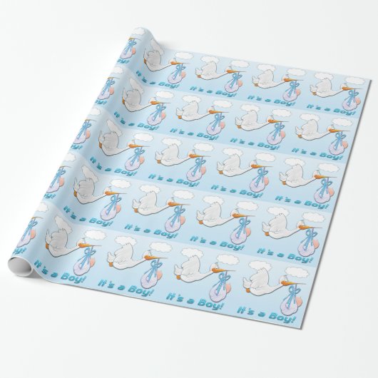 Es ist ein Baby Stork Baby Wrapping Paper Geschenkpapier (Ungerollt)