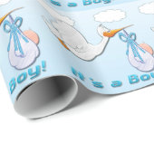 Es ist ein Baby Stork Baby Wrapping Paper Geschenkpapier (Rolleneckpunkt)