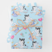 Es ist ein Baby Stork Baby Wrapping Paper Set Geschenkpapier Set (Beispiel)