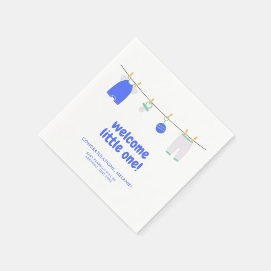 Es ist ein Baby Welcome Little One Baby Dusche Nap Serviette (Ecke)