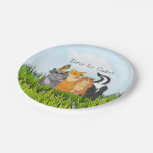 Es ist ein Baby, Woodland Creatures Baby Shower Pa Pappteller (Schrägansicht)