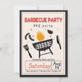 Es ist ein Barbecue-Party Einladung (Vorderseite)