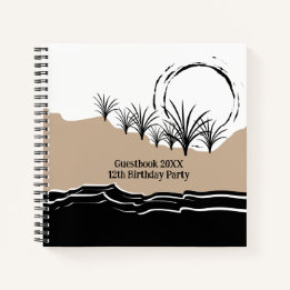 Es ist ein Beach Birthday Party Gästebuch Notizblock