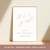 Es ist ein Begrüßungszeichen für Mädchen in Blush Poster