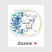 Es ist ein blauer und goldblütiger Rahmen Aufkleber (Blatt)