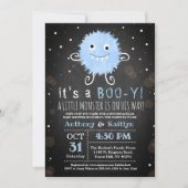 Es ist ein Boo-y! Kleine Monster Halloween Kinderd Einladung (Vorderseite)